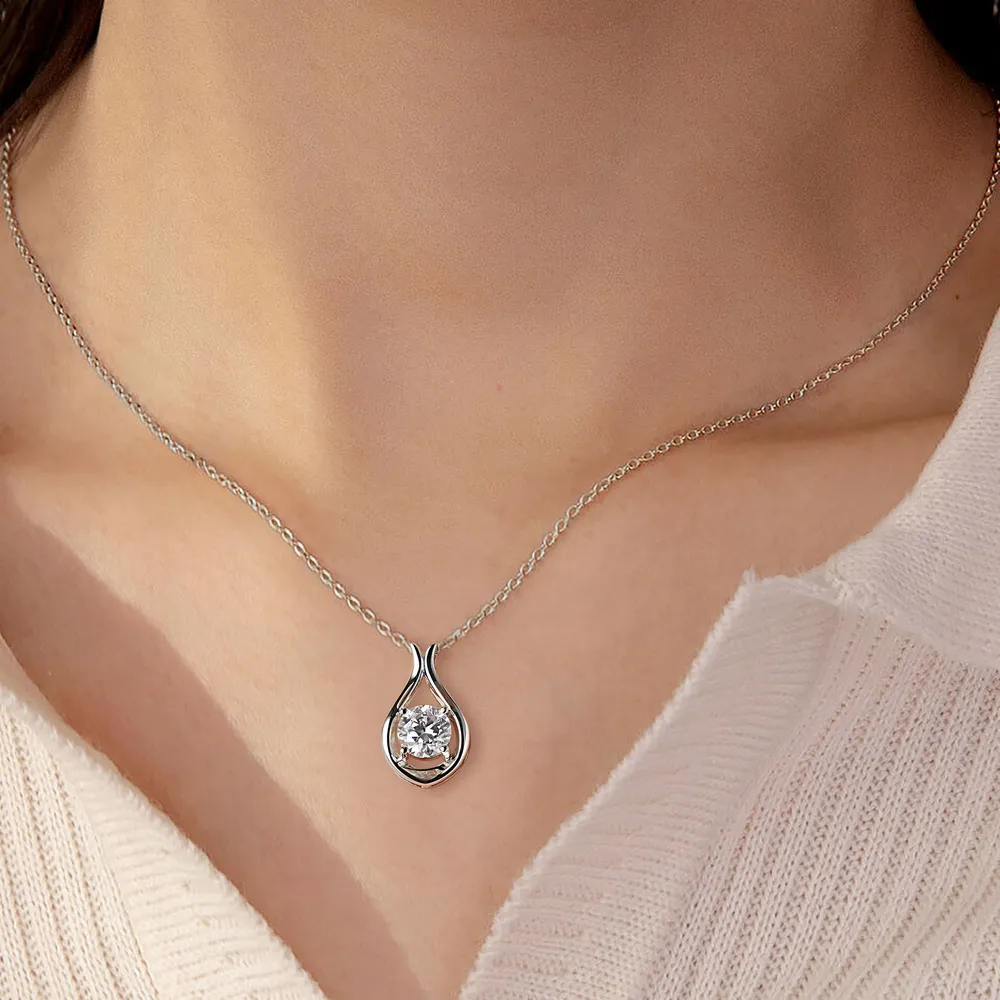 2 Carat Moissanite 925 Sterling Silver Pendant Necklace, image 7