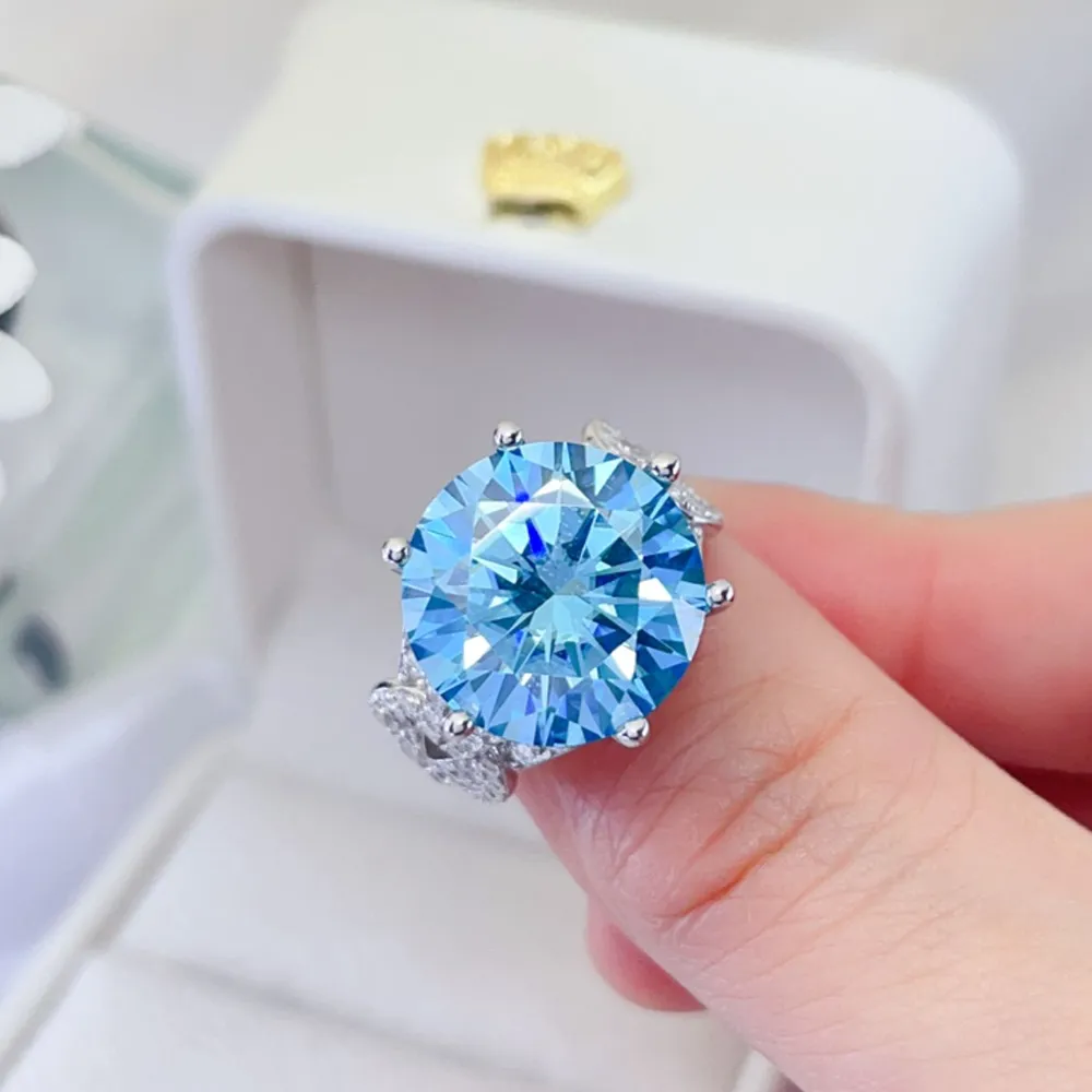 10 Carat Moissanite 925 Sterling Silver Ring, image 4
