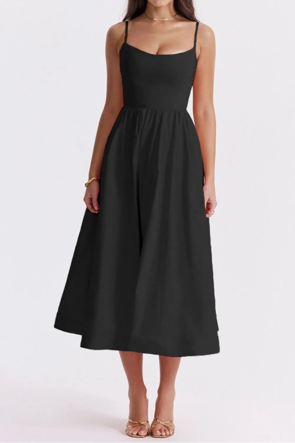 Floral Print Spaghetti Strap Midi Dress, image 15