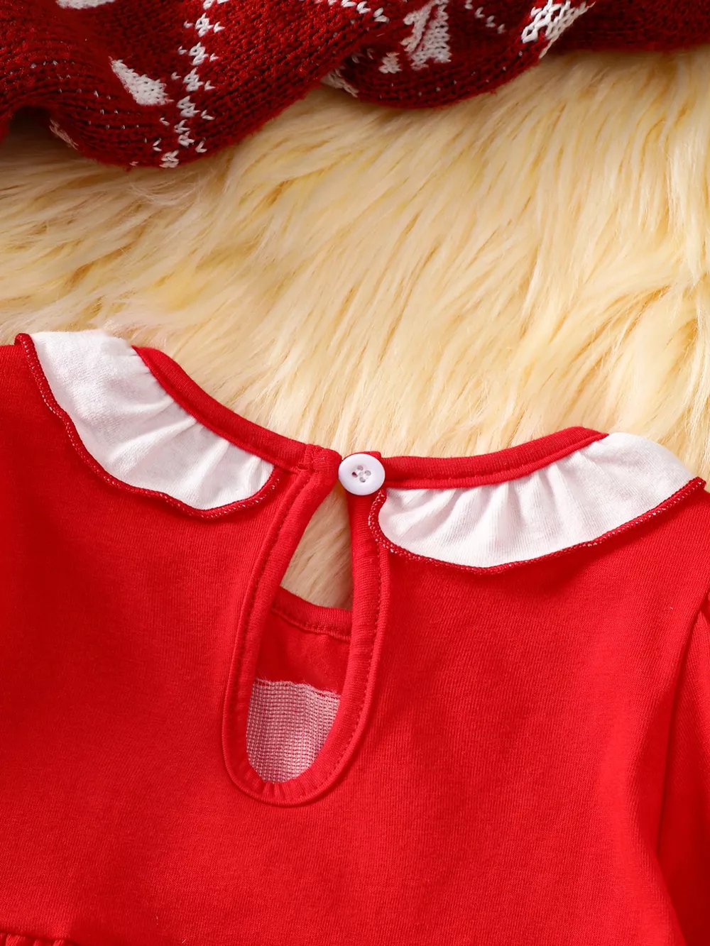 Children's Christmas Theme Bodysuit with Ruffled, image 4