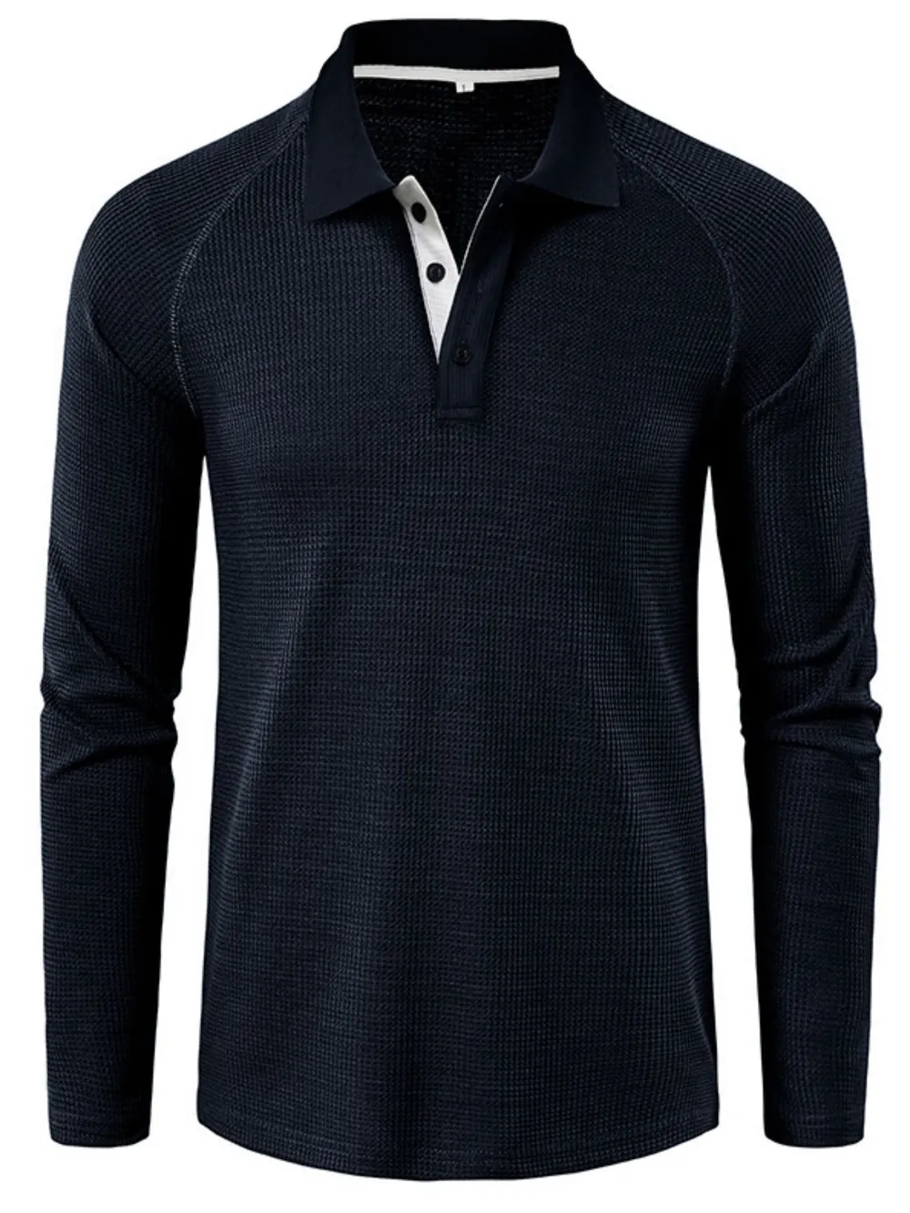 Men's Long Sleeve Textured Polo, image 9
