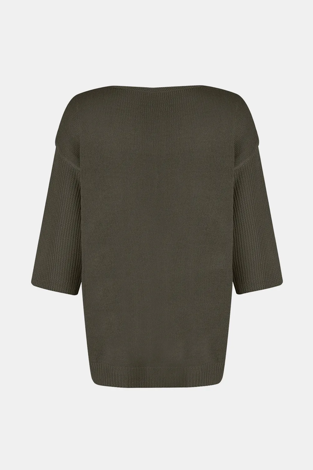 V-Neck Three-Quarter Sleeve Knit Top, image 9