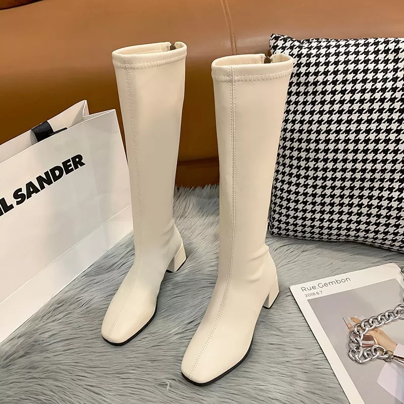 Square Toe Block Heels Boots, image 6