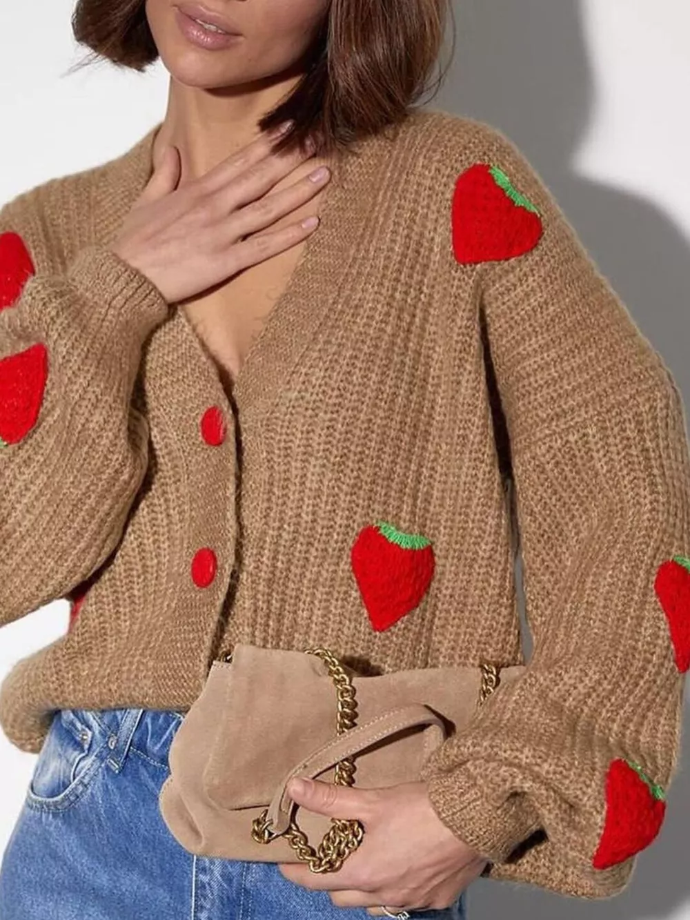 Strawberry Button Down Cardigan, image 6