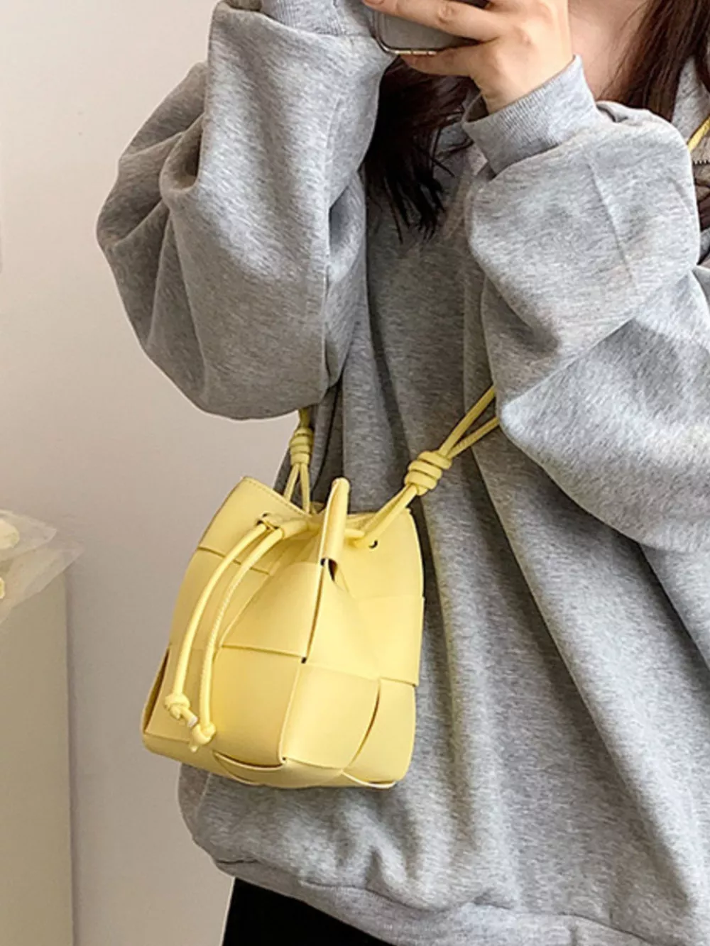Woven Bucket Crossbody Bag, image 7