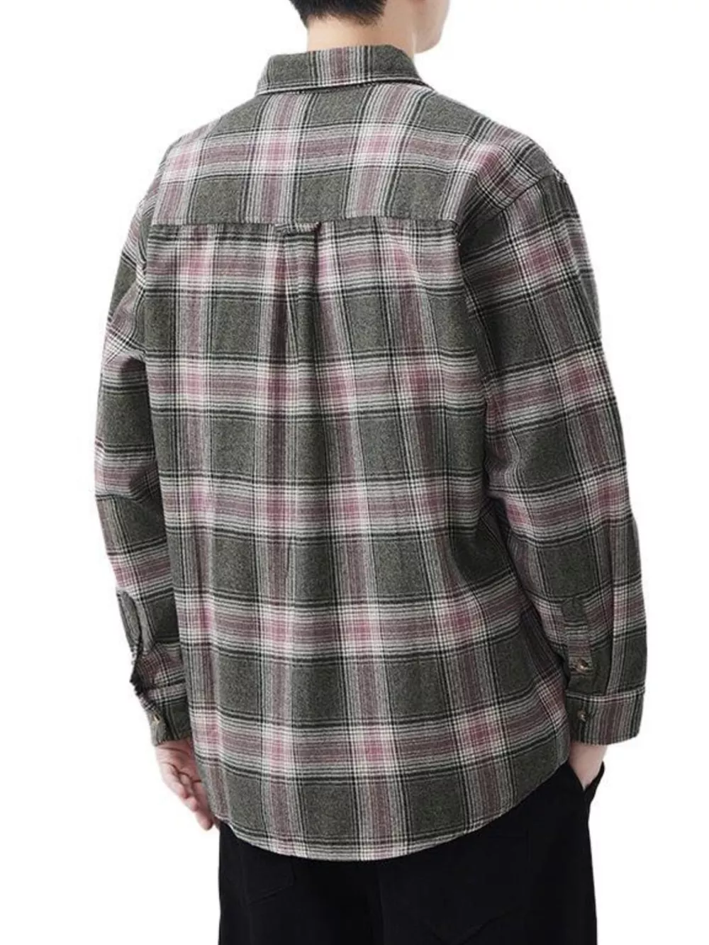 Men's Plus Size Plaid Button Up Long Sleeve Shirt, image 6