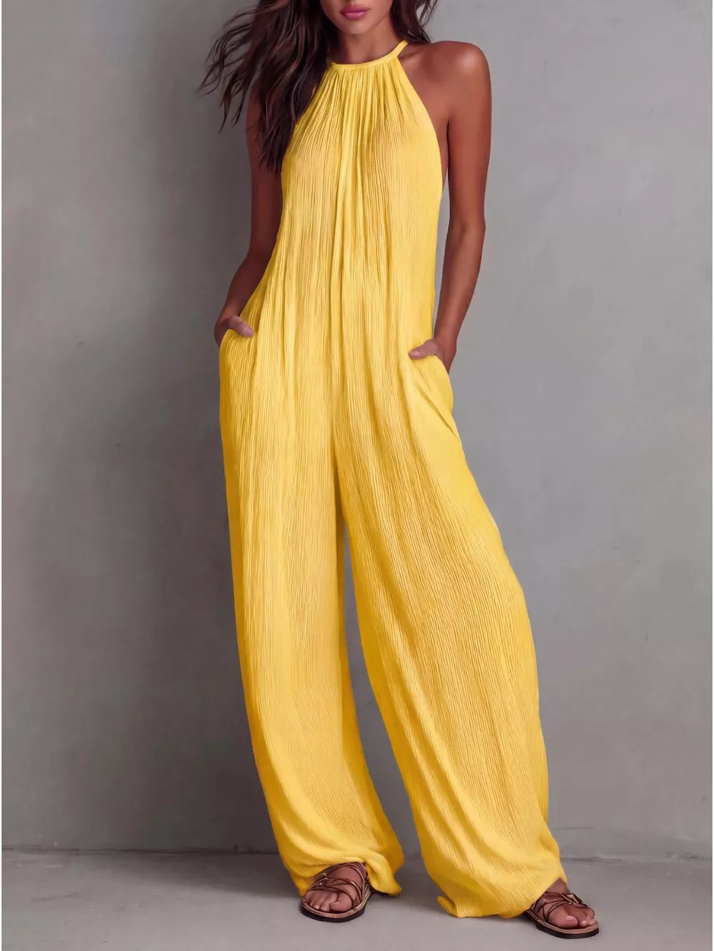 Sleeveless Wide-Leg Jumpsuit, image 7