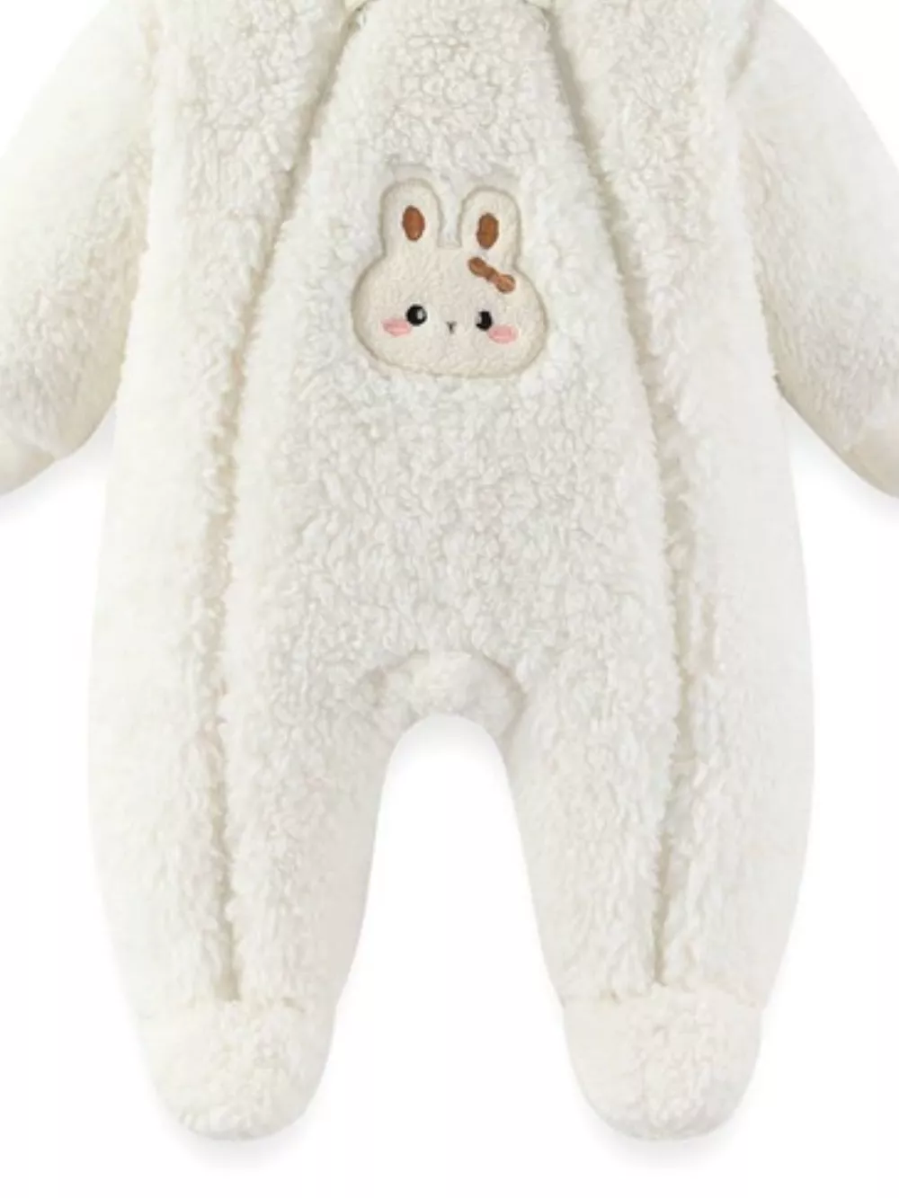 Cute Bunny Hooded Fleece One-Piece, image 4