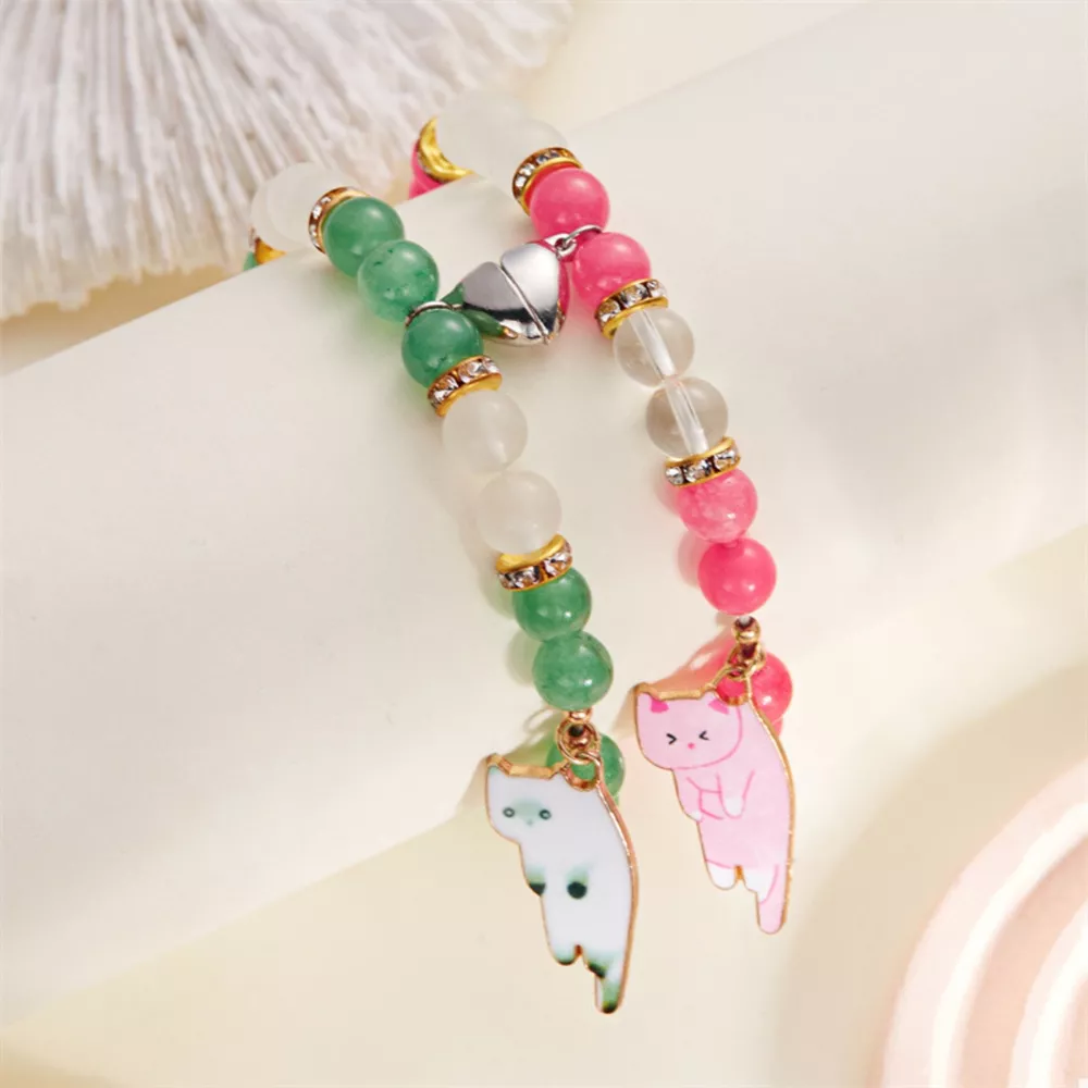 2 Piece Beaded Cat Charm Bracelet, image 15
