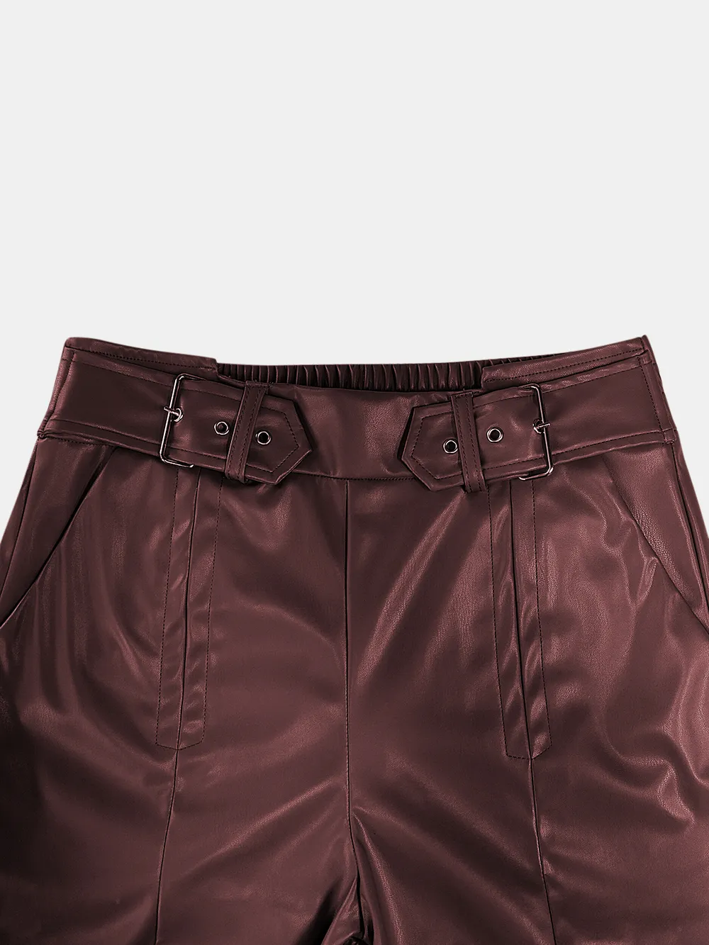 Half Elastic Waist Wide Leg Pants, image 6