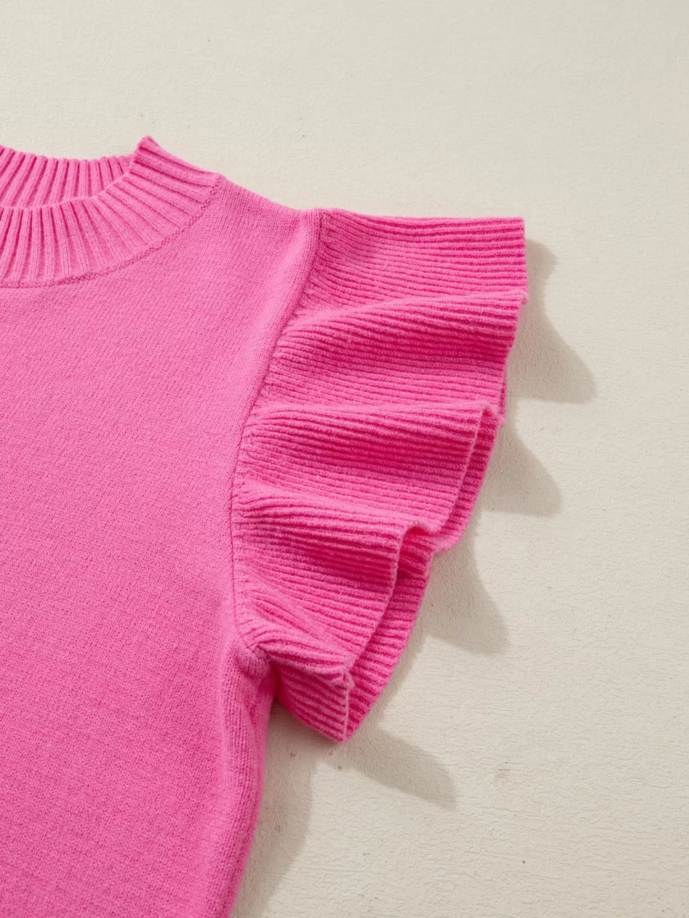 Ruffle Sleeve Round Neck Sweater, image 7