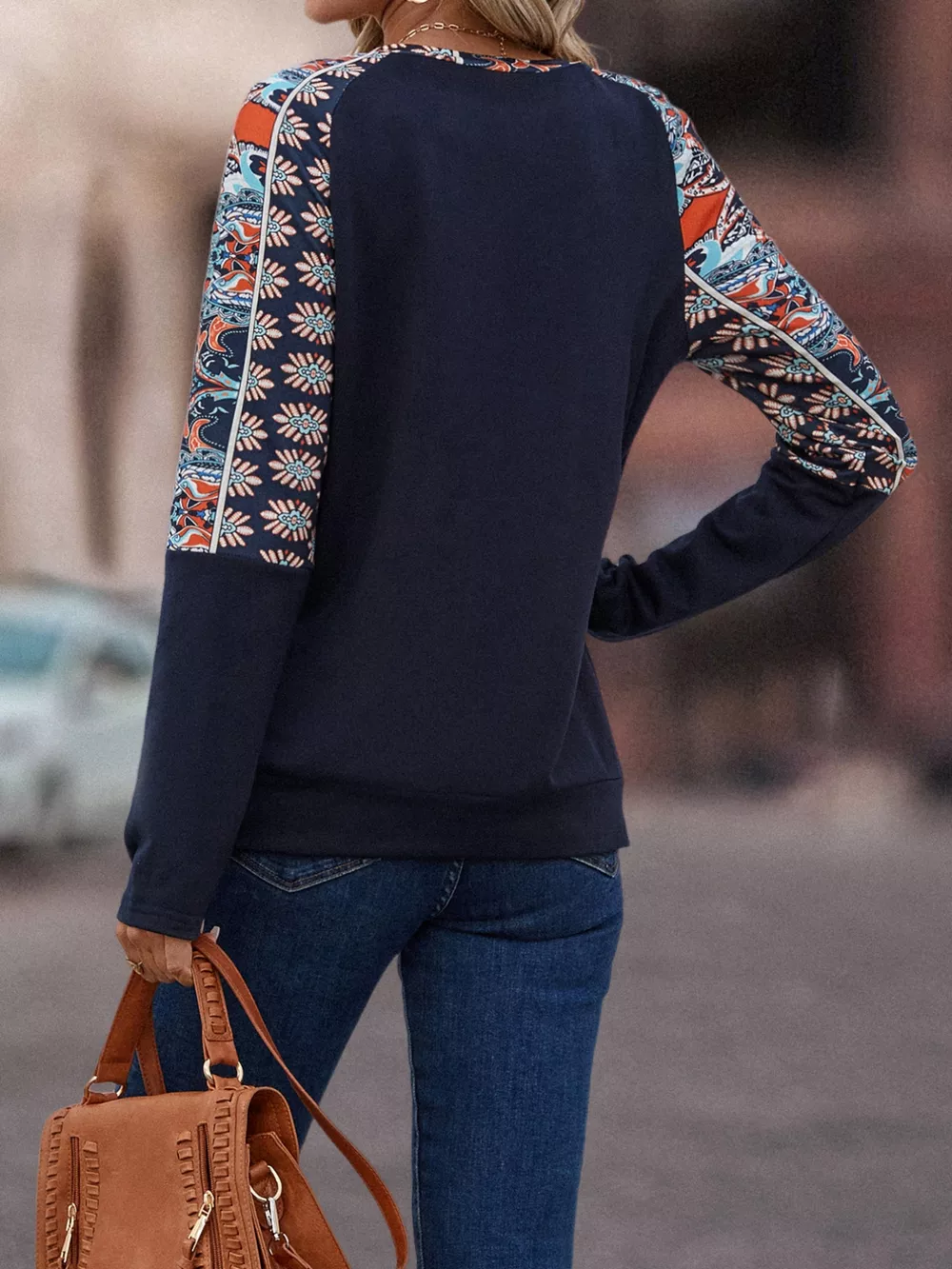 Printed Raglan Sleeve Round Neck T-Shirt, image 11