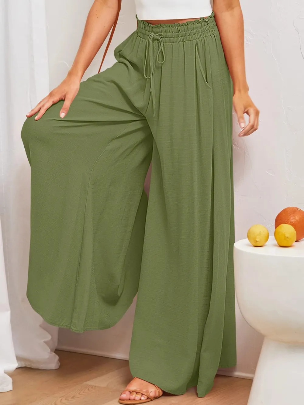 Wide Leg Pants with Pockets, image 9