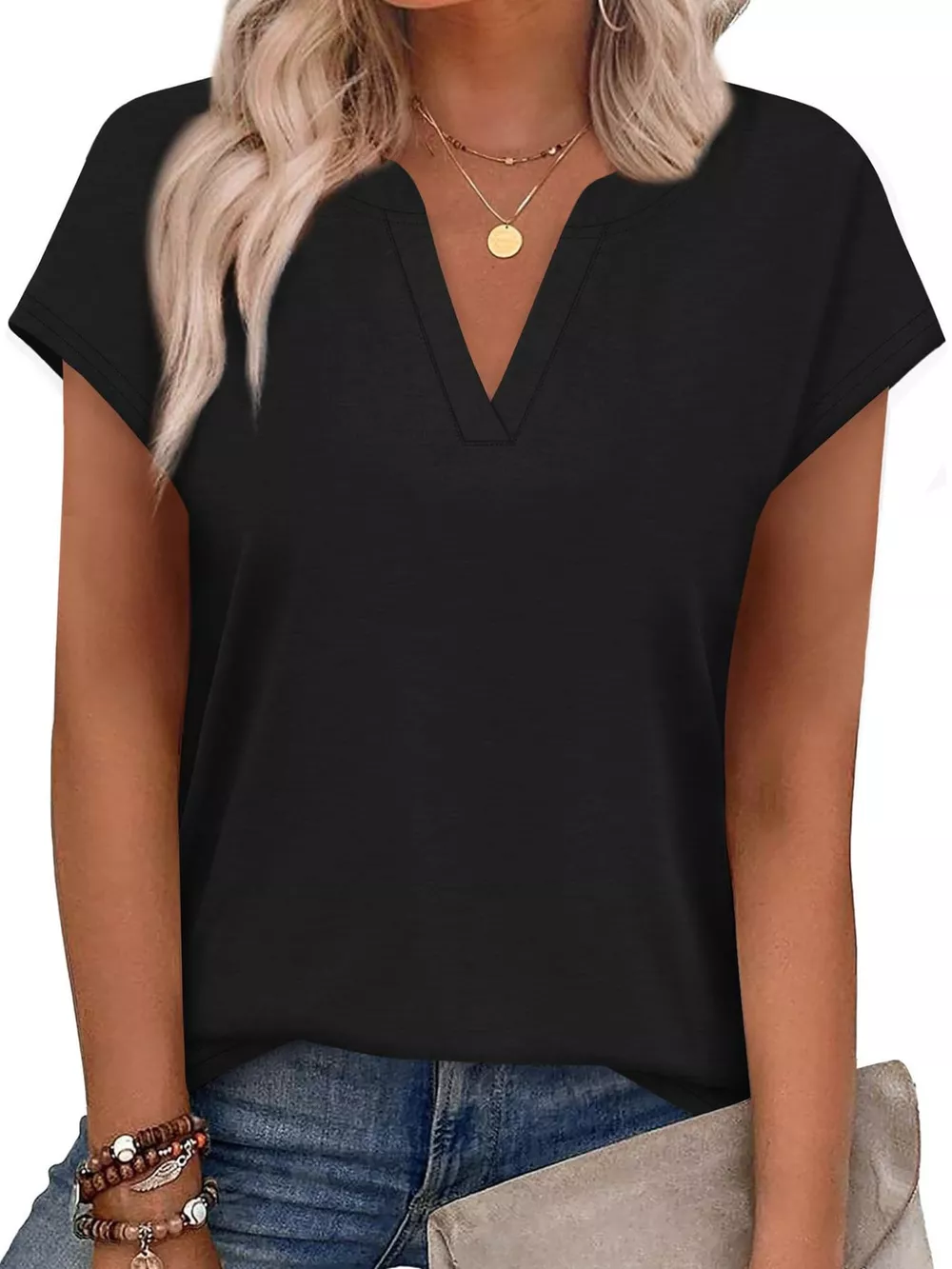 Notched Short Sleeve T-Shirt, image 14