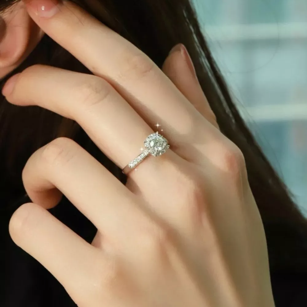 1 Carat Moissanite 925 Sterling Silver Ring, image 2