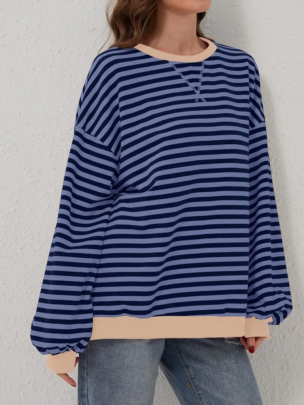 Contrast Striped Long Sleeve Sweatshirt, image 17