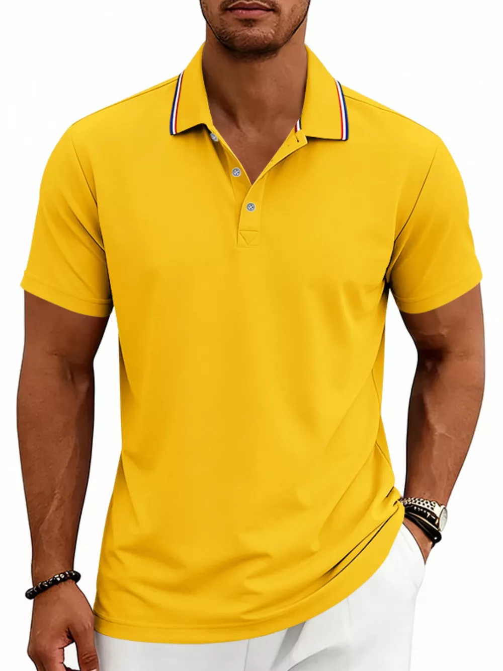 Men's Full Size Casual Button Detail Polo Plus Size, image 12