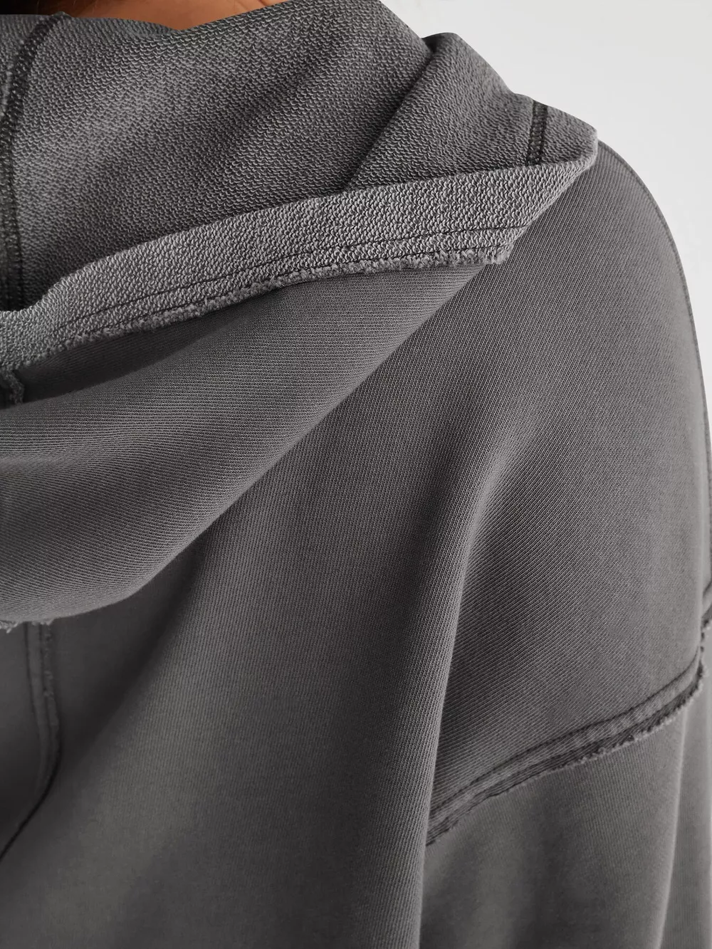 Exposed Seam Dropped Shoulder Hoodie, image 17