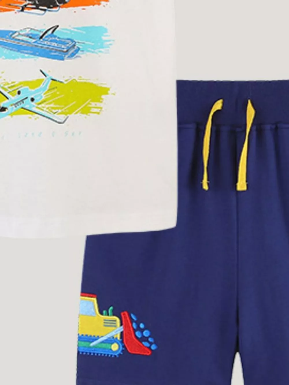 Children's Vehicle Print T-Shirt and Shorts Set, image 3