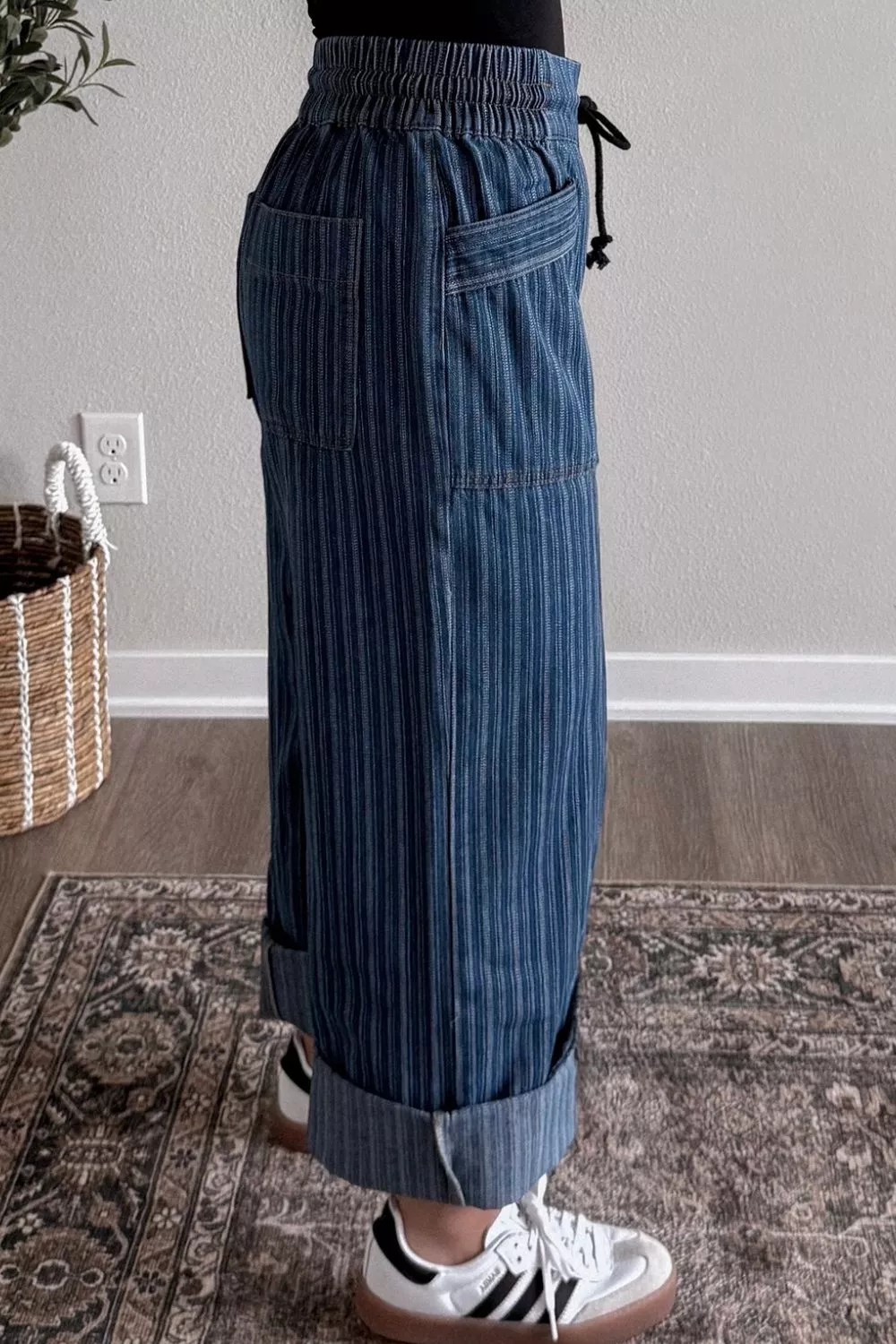 Striped Wide-Leg Jeans, image 4