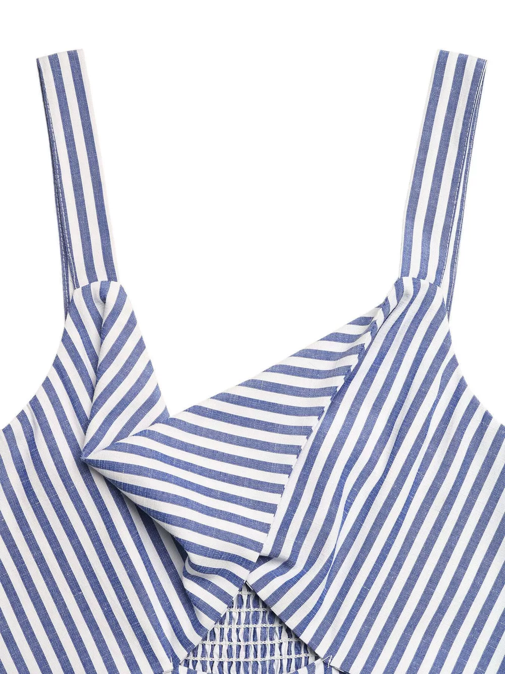 Striped Cutout Knot Front Wide Leg Jumpsuit, image 3