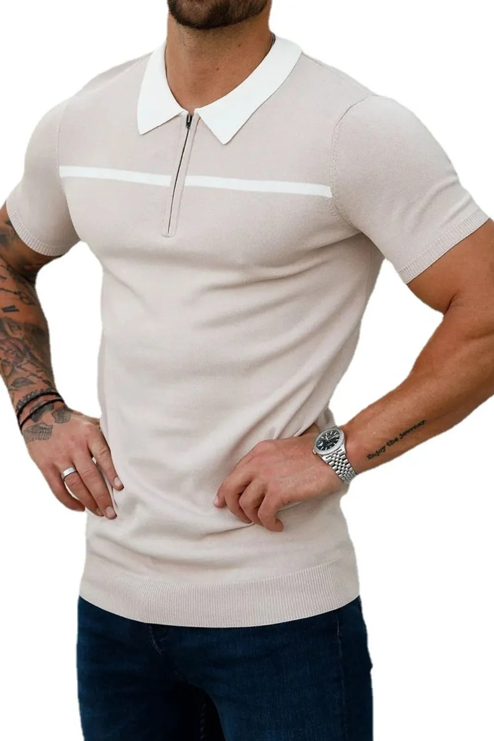 Men's Plus Size Collared Neck Short Sleeve Polo, image 4