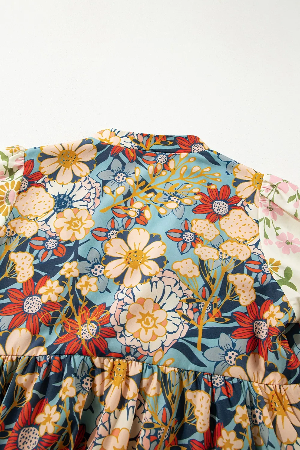 Printed Notched Flounce Sleeve Mini Dress, image 6