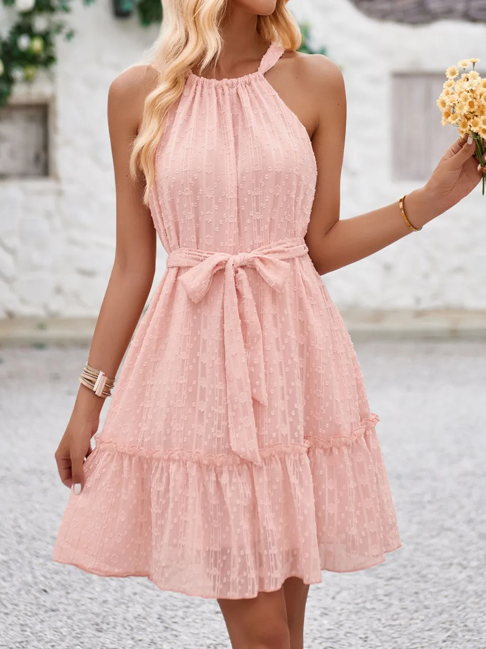 Tied Frill Sleeveless Mini Cami Dress, image 8