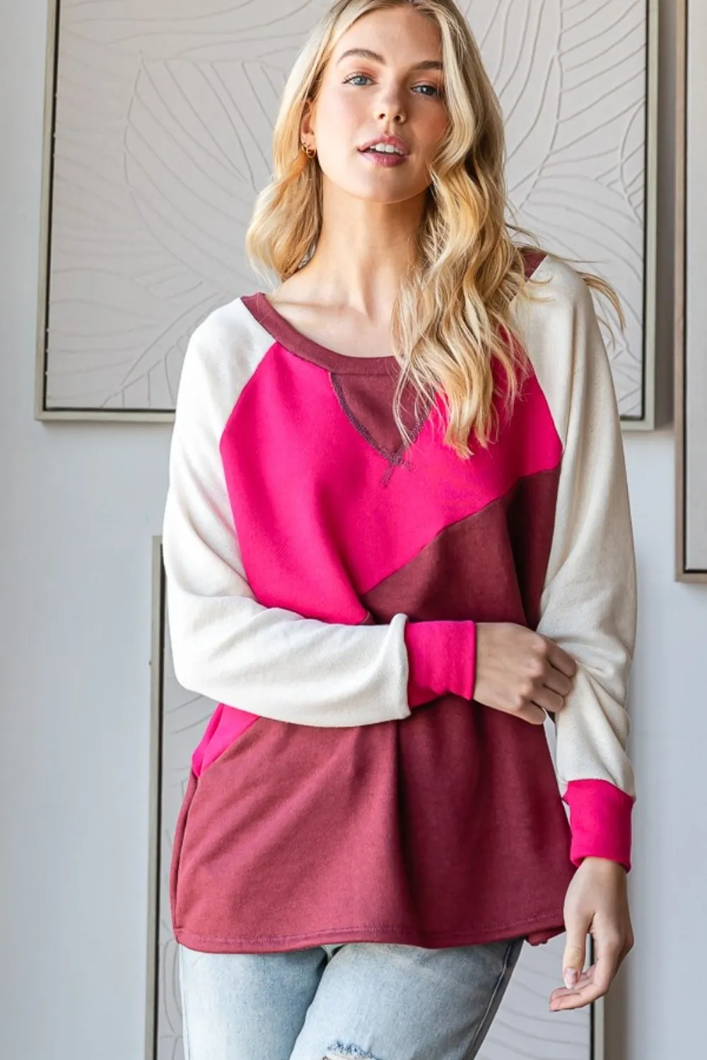 Color Block Long Sleeve T-Shirt, image 3