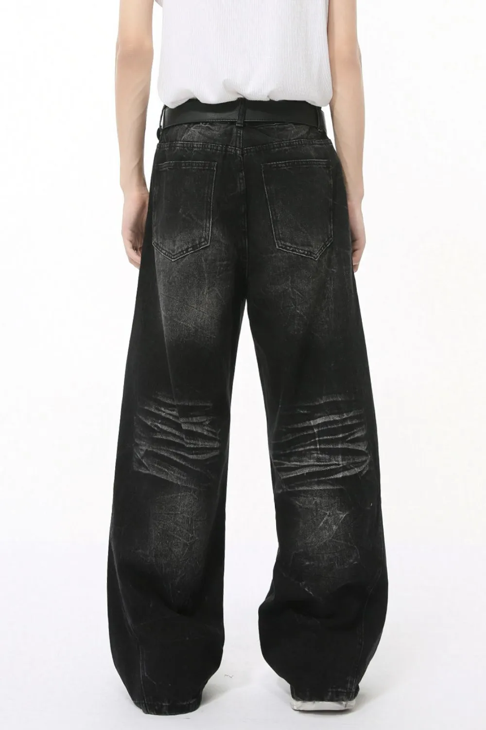 Washed Cat Whiskered Wide Leg Jeans, image 5