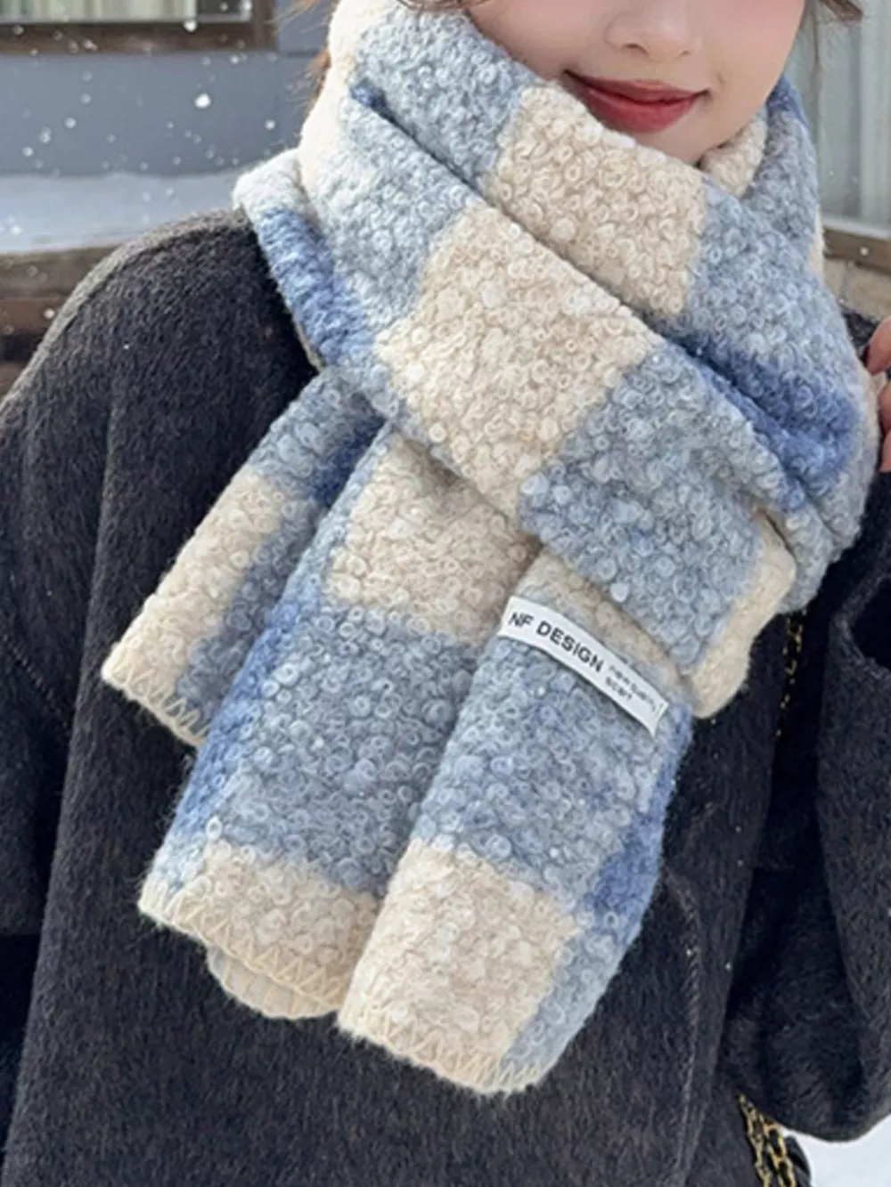 Plaid Pattern Winter Scarf, image 6