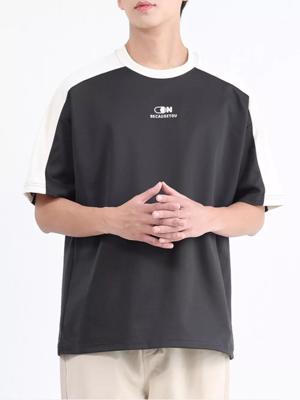 Men's Plus Size Color Block Casual T-Shirt, image 2