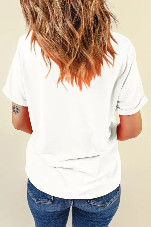 Sequin Strawberry Crew Neck Short Sleeve T Shirt, image 4