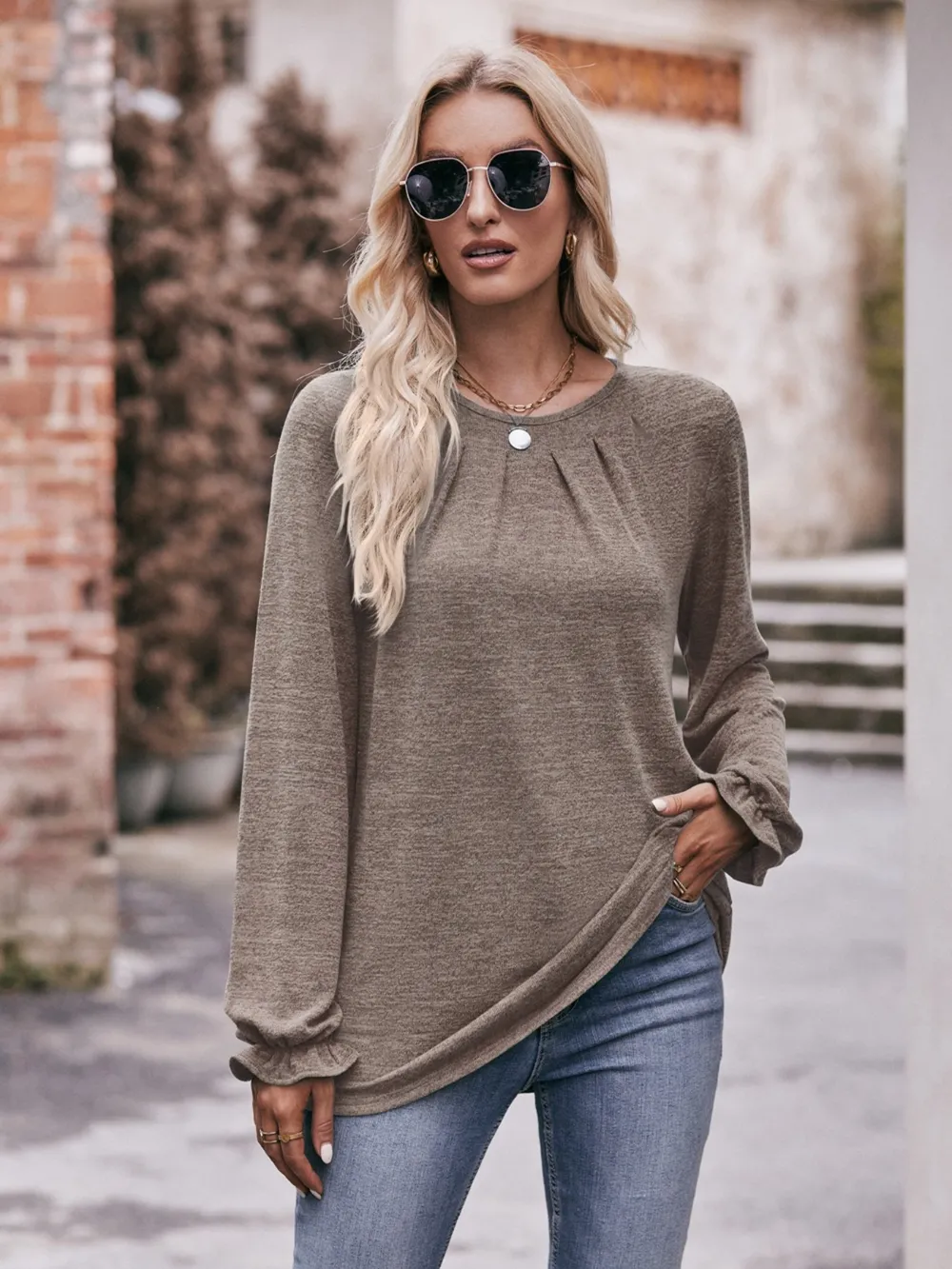 Round Neck Long Sleeve Casual T-Shirt, image 20