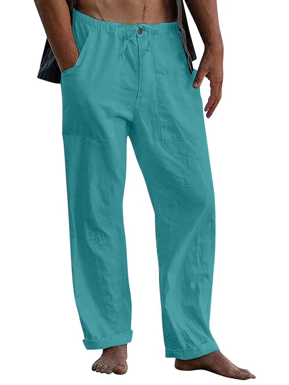 Men's Full Size Drawstring Straight Leg Pants Plus Size, image 5