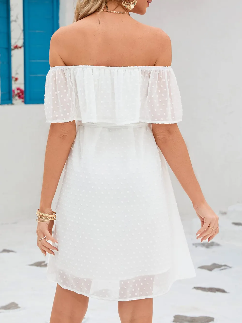 Off Should Short Sleeve Mini Dress, image 3