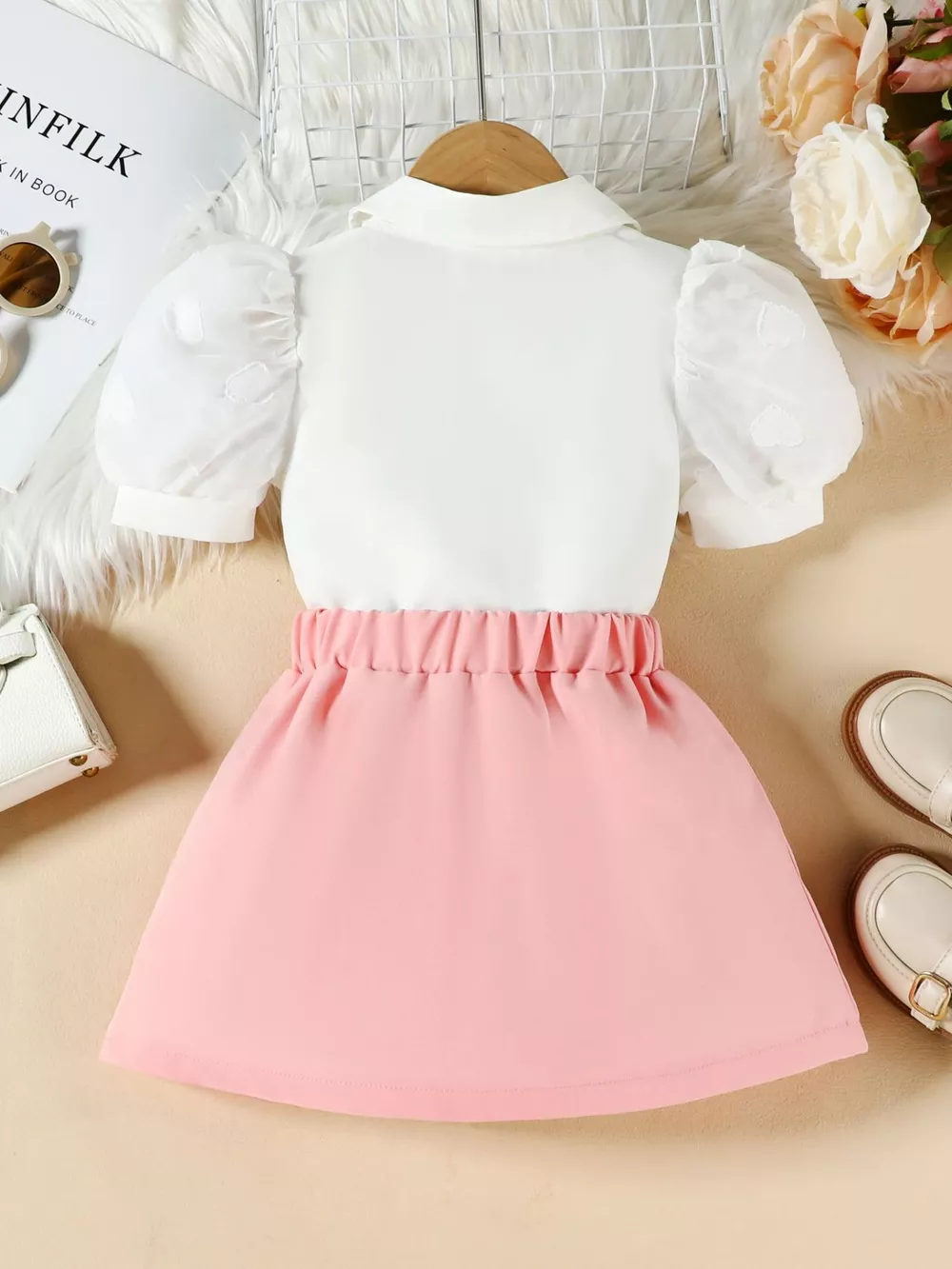 Children's Puff Sleeve Top & Skirt Set, image 5