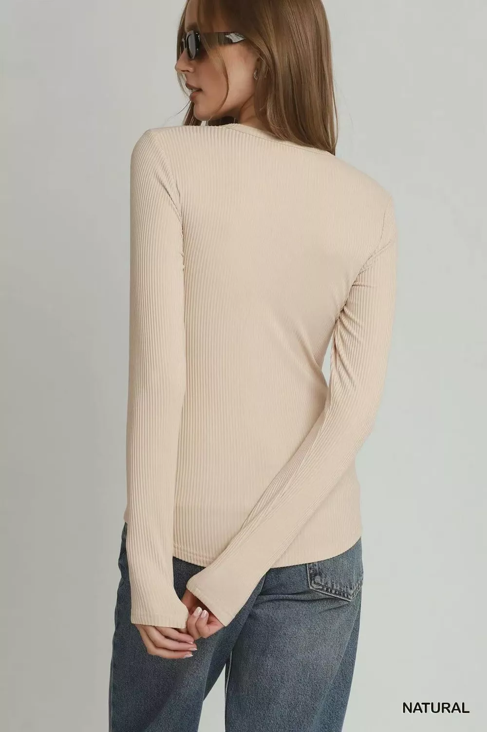 Brushed Rib Long Sleeve Top, image 3