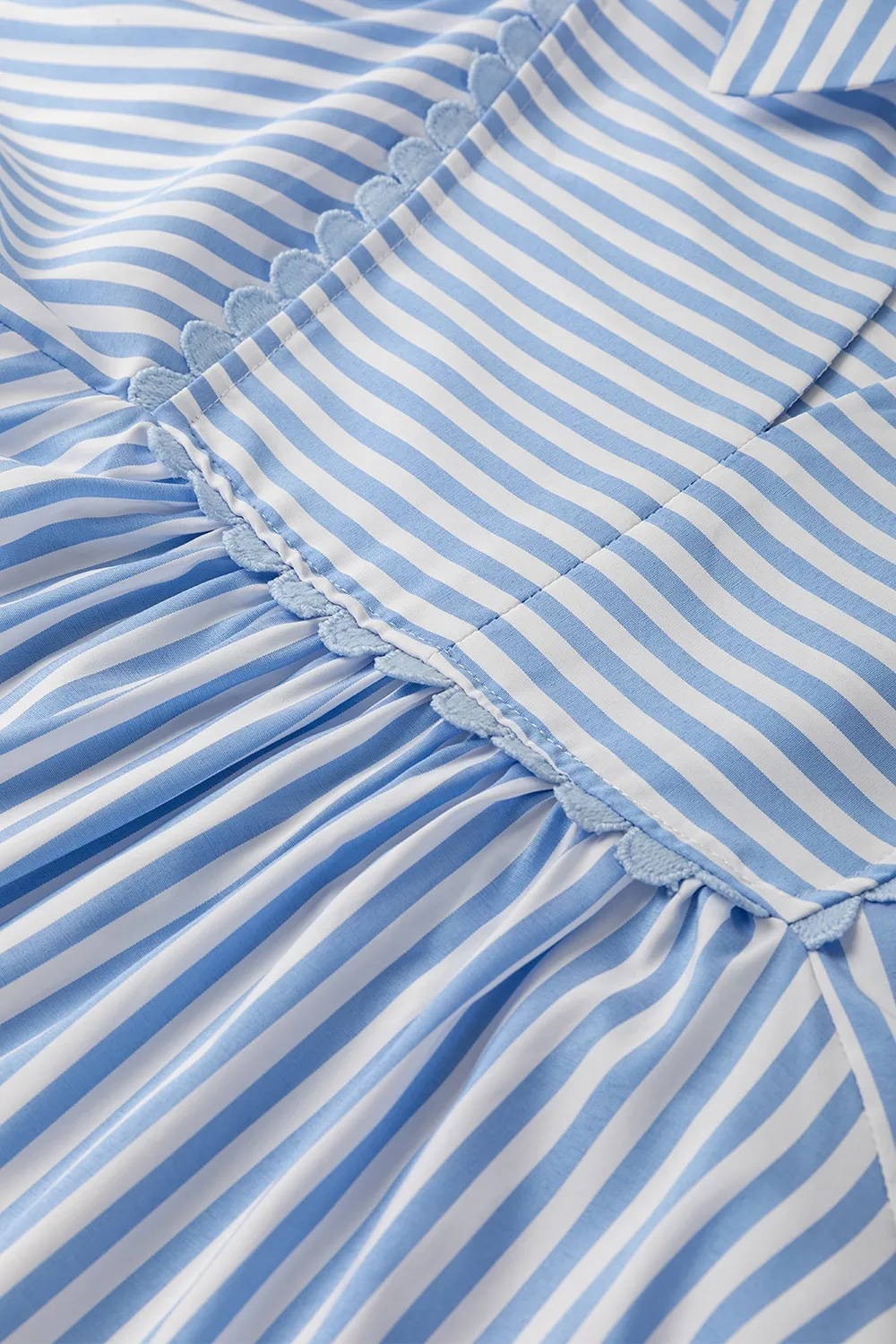 Striped Notched 3/4 Sleeve Blouse, image 6