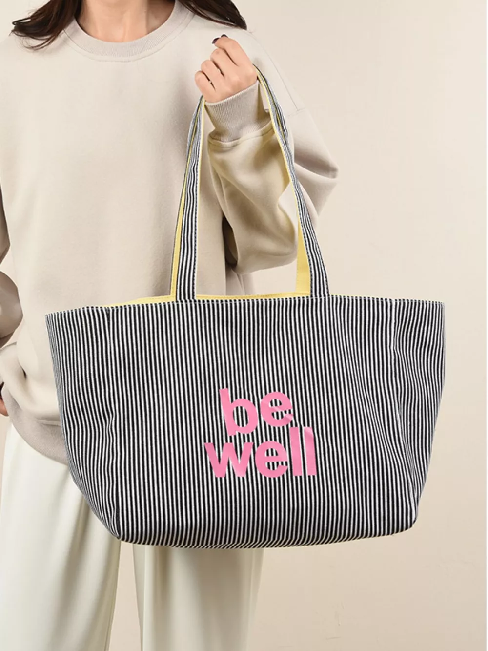 Striped Canvas Duffel Bag, image 6