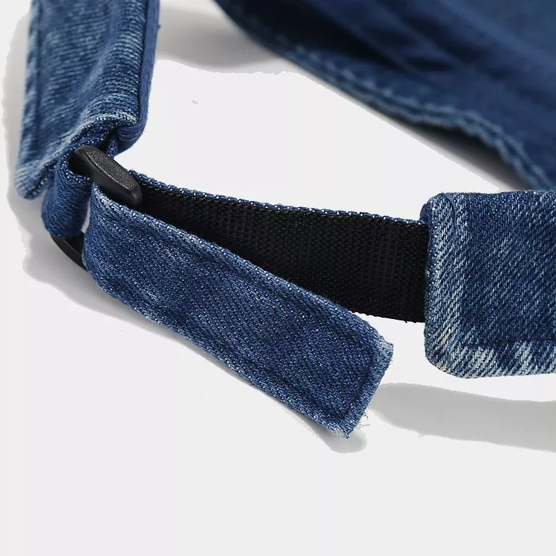 Vintage Washed Denim Sun Visor Hat, image 6