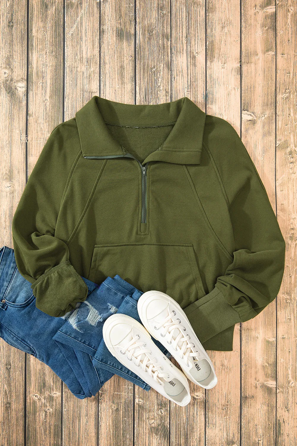 Half Zip Long Sleeve Sweatshirt, image 16