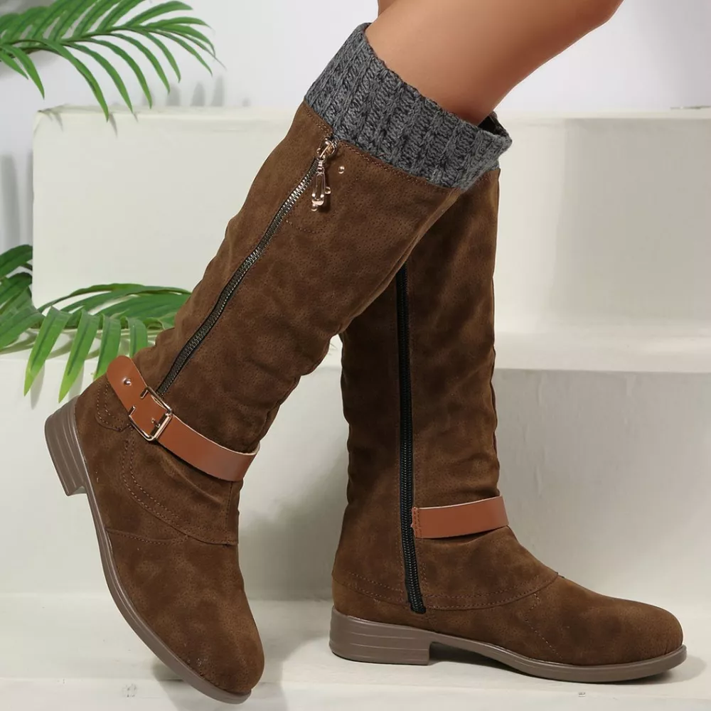 Round Toe Block Heels Boots, image 16