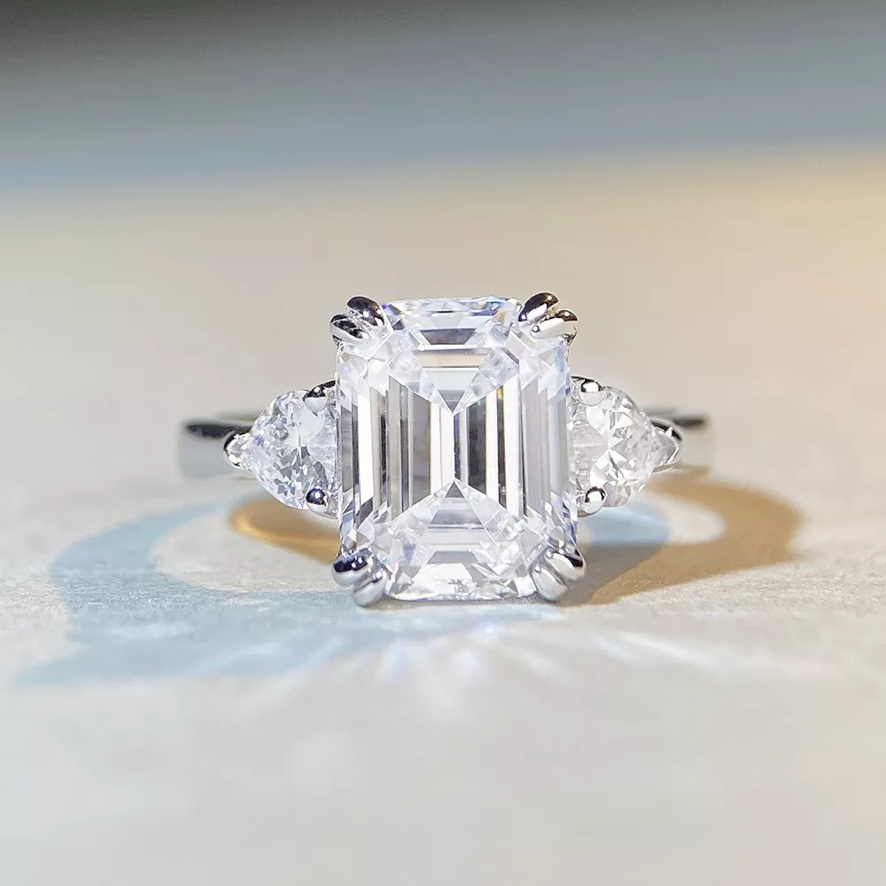 925 Sterling Silver Zircon Geometric Ring