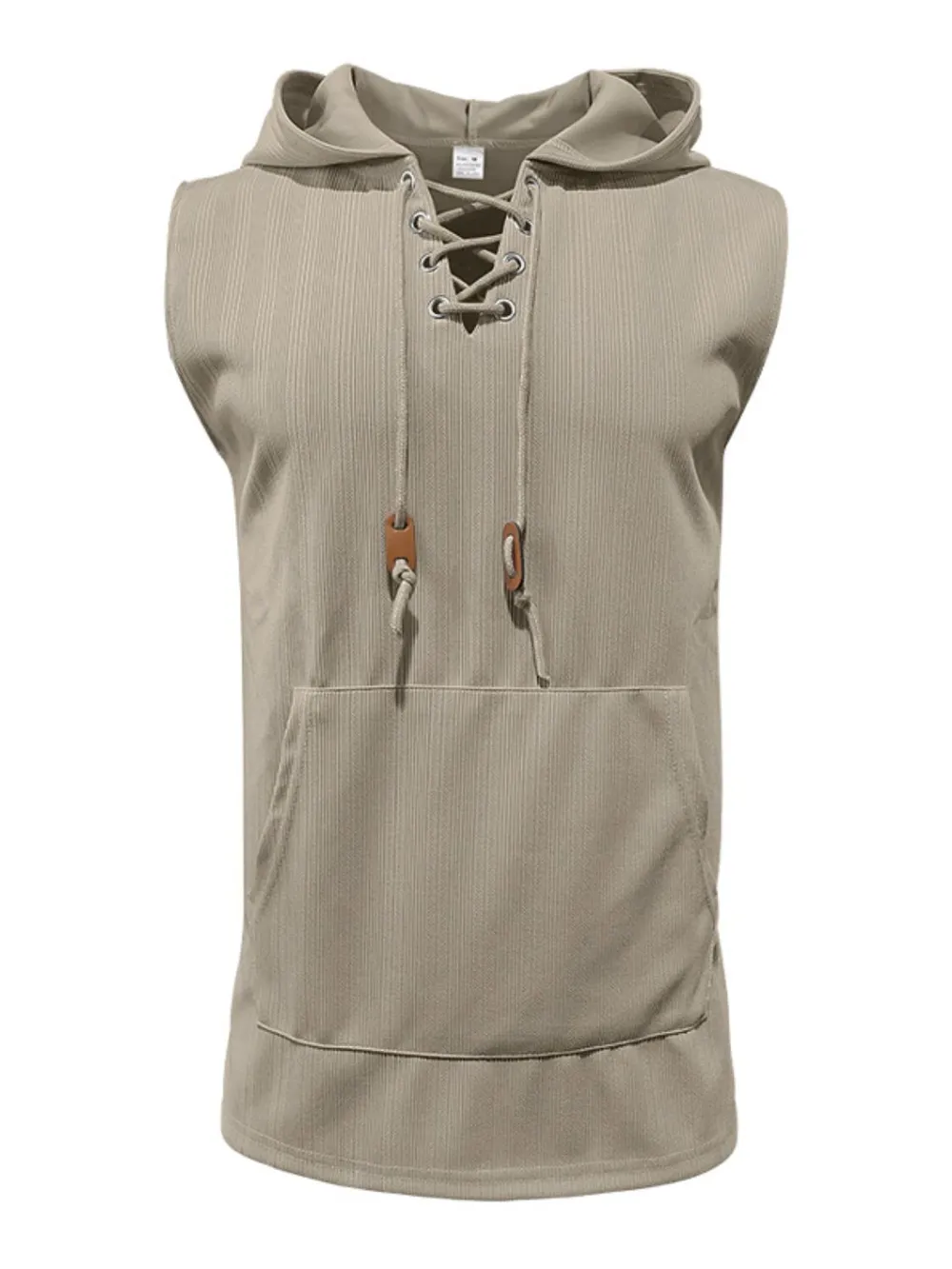 Men's Lace Up Hooded Top, image 8