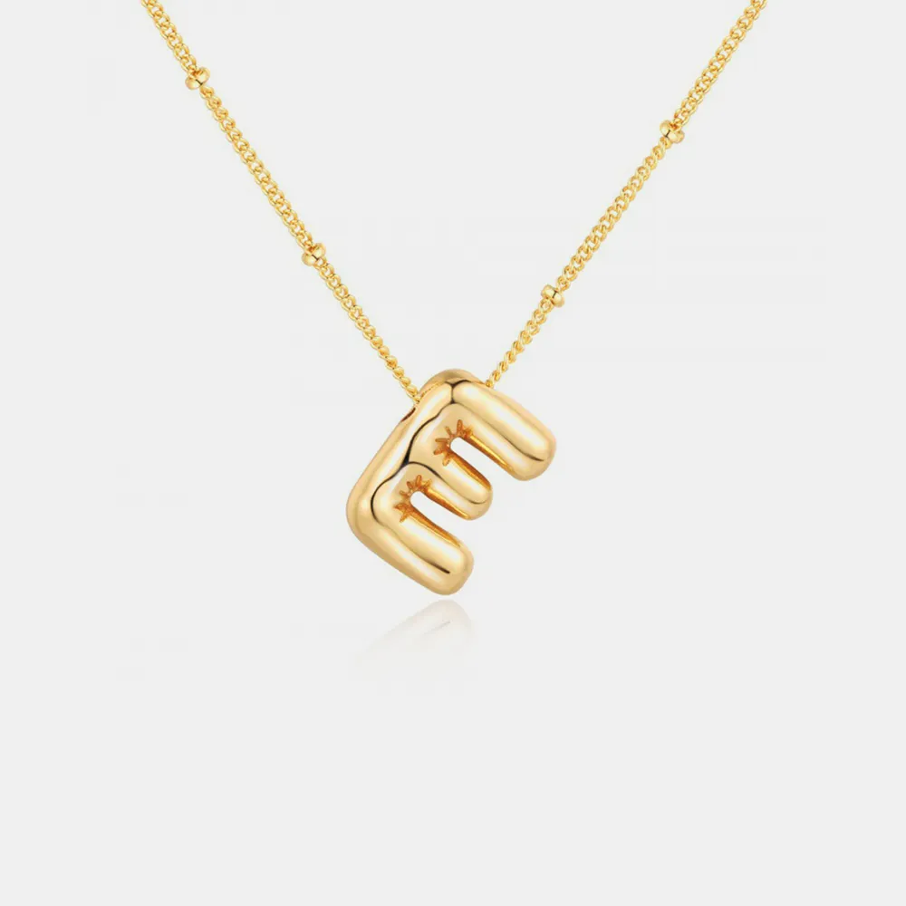 Gold-Plated Bubble Initial Necklace, image 3