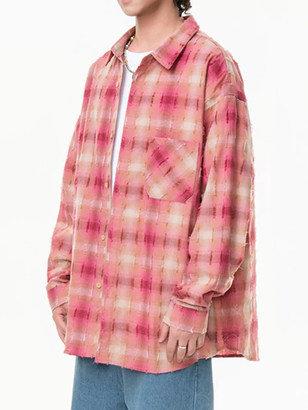 Men's Plus Size Plaid Button Up Long Sleeve Shirt, image 6