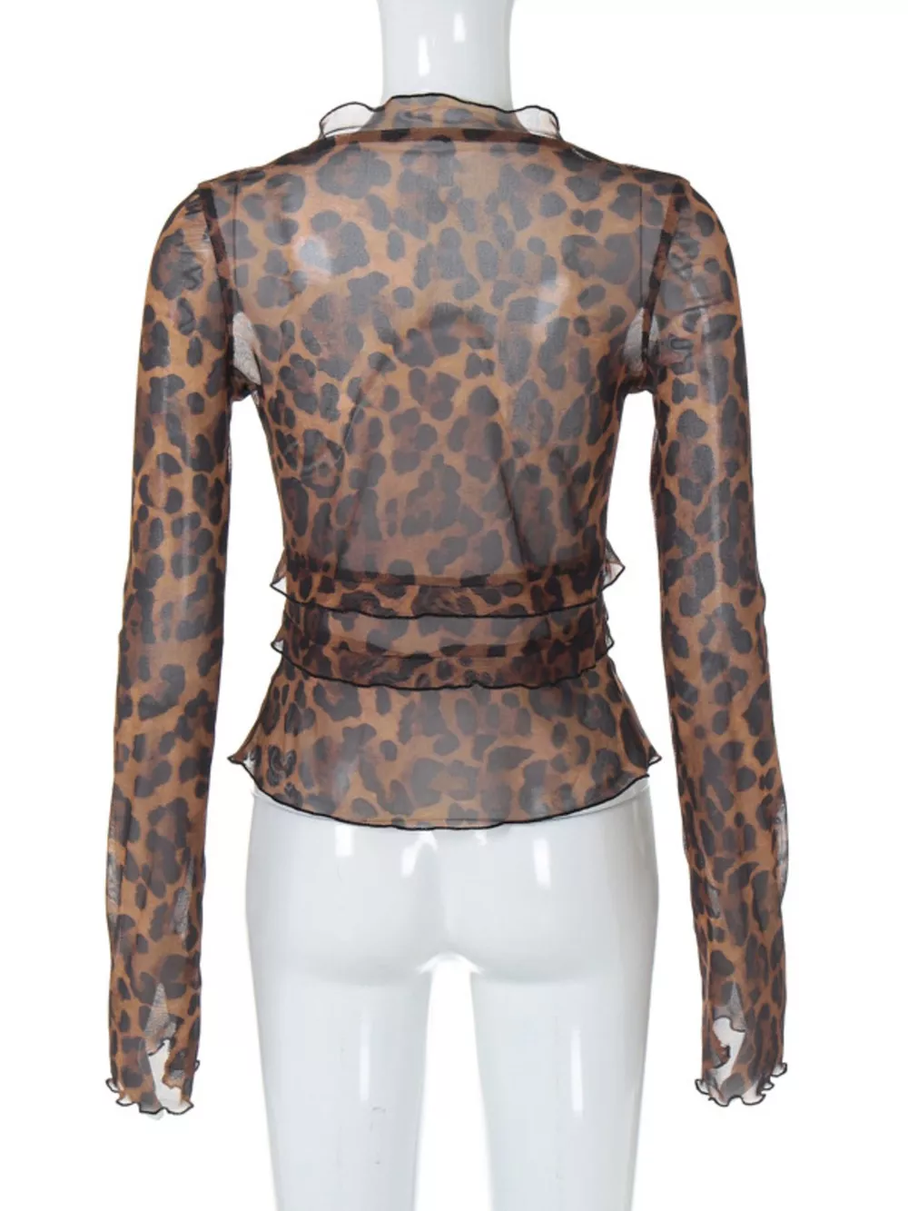 Leopard Print Tie Front Blouse, image 5