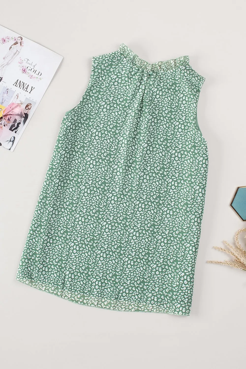 Frill Printed Round Neck Tank, image 8