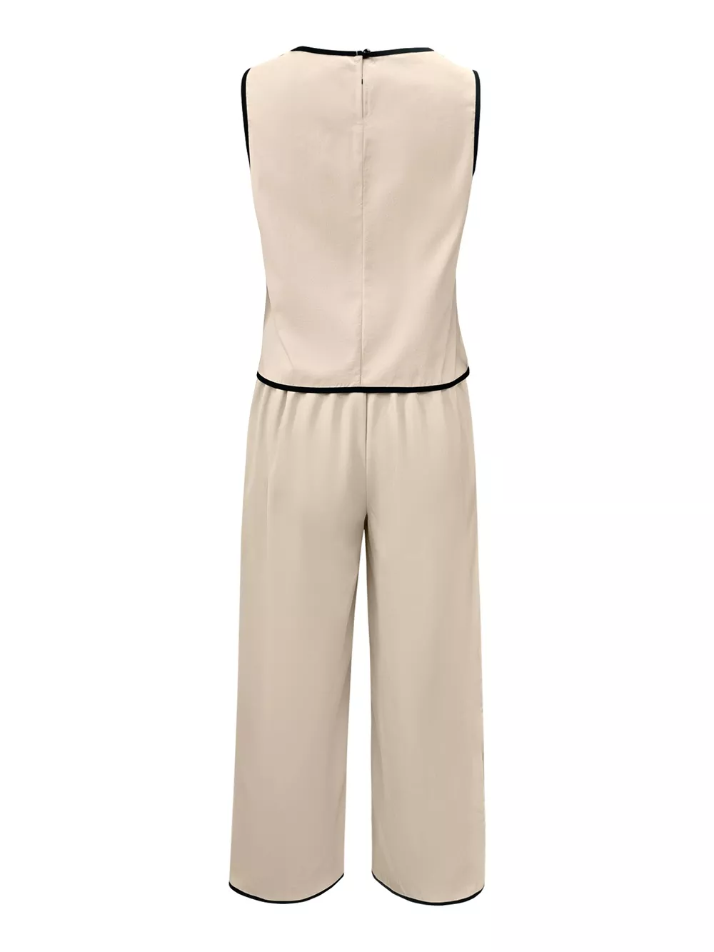 Contrast Trim Top and Wide Leg Pants Set, image 7